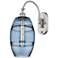 Ballston Vaz 13.38"H Satin Nickel Adjustable Sconce w/ Blue Shade