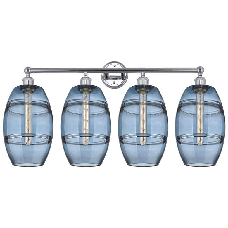 Image 1 Ballston Vaz 13.38"H Satin Nickel Adjustable Sconce w/ Blue Shade