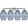 Ballston Vaz 13.38"H Satin Nickel Adjustable Sconce w/ Blue Shade