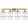 Ballston Vaz 14.5"W 3-Light Antique Brass Corded Pendant w/ Clear Shad