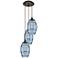 Ballston Vaz 14.5"W 3-Light Oiled Bronze Corded Pendant w/ Blue Shade