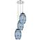 Ballston Vaz 14.5"W 3-Light Polished Chrome Corded Pendant w/ Blue Sha
