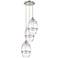 Ballston Vaz 14.5"W 3-Light Polished Nickel Corded Pendant w/ Clear Sh