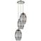 Ballston Vaz 14.5"W 3-Light Polished Nickel Corded Pendant w/ Smoke Sh