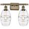 Ballston Vaz 15.88" Wide 2 Light Antique Brass Bath Light With Clear S
