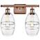 Ballston Vaz 15.88" Wide 2 Light Antique Copper Bath Light With Clear