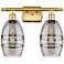Ballston Vaz 15.88" Wide 2 Light Satin Gold Bath Light w/ Light Smoke