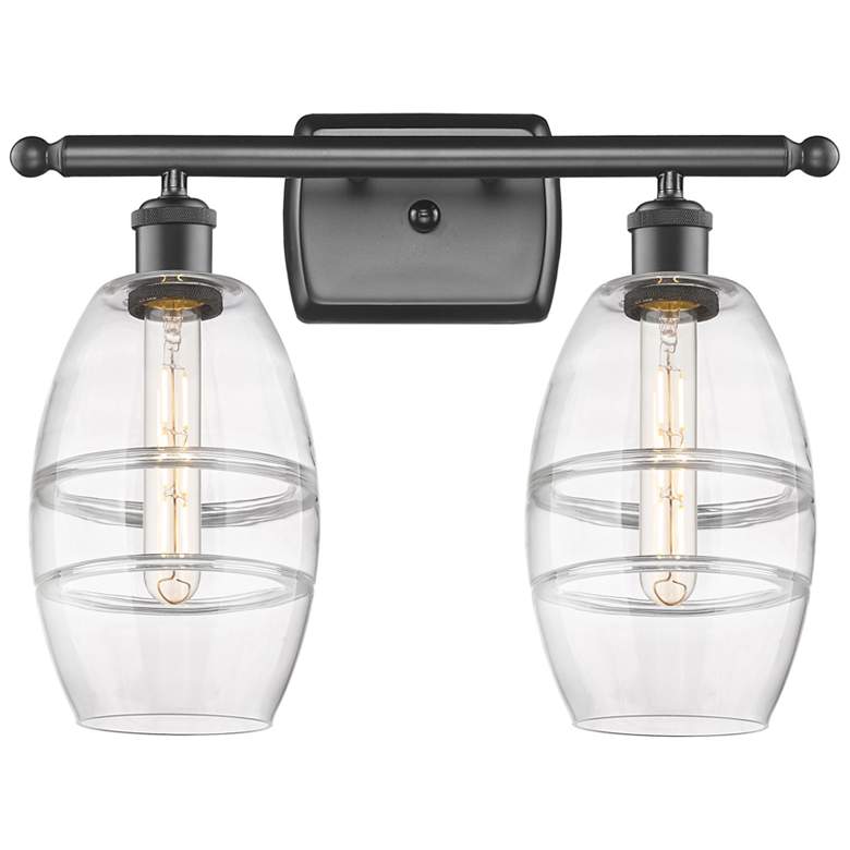 Image 1 Ballston Vaz 15.88"W 2 Light Oil Rubbed Bronze Bath Light w/ Clear Sha