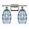 Ballston Vaz 15.88"W 2 Light Polished Nickel Bath Light w/ Blue Shade