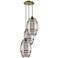 Ballston Vaz 16.5"W 3-Light Antique Brass Corded Pendant w/ Smoke Shad