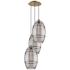 Ballston Vaz 16.5"W 3-Light Antique Brass Corded Pendant w/ Smoke Shad