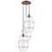 Ballston Vaz 16.5"W 3-Light Antique Copper Corded Pendant w/ Clear Sha