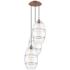 Ballston Vaz 16.5"W 3-Light Antique Copper Corded Pendant w/ Clear Sha