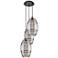 Ballston Vaz 16.5"W 3-Light Black Brass Corded Pendant w/ Light Smoke