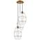 Ballston Vaz 16.5"W 3-Light Brushed Brass Corded Pendant w/ Clear Shad