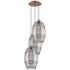 Ballston Vaz 16.5"W 3-Light Copper Corded Pendant w/ Light Smoke Shade