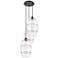 Ballston Vaz 16.5"W 3-Light Matte Black Corded Multi Pendant w/ Clear