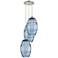 Ballston Vaz 16.5"W 3-Light Polished Nickel Corded Pendant w/ Blue Sha