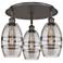 Ballston Vaz 17.63"W 3-Light Oiled Bronze Flush Mount w/ Light Smoke S