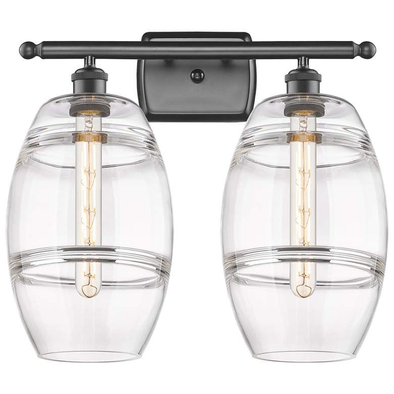 Image 1 Ballston Vaz 18" Wide 2 Light Oil Rubbed Bronze Bath Light With Clear