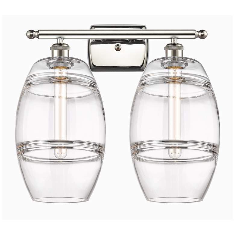 Image 1 Ballston Vaz 18" Wide 2 Light Polished Nickel Bath Light With Clear Sh