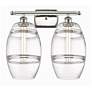 Ballston Vaz 18" Wide 2 Light Polished Nickel Bath Light With Clear Sh