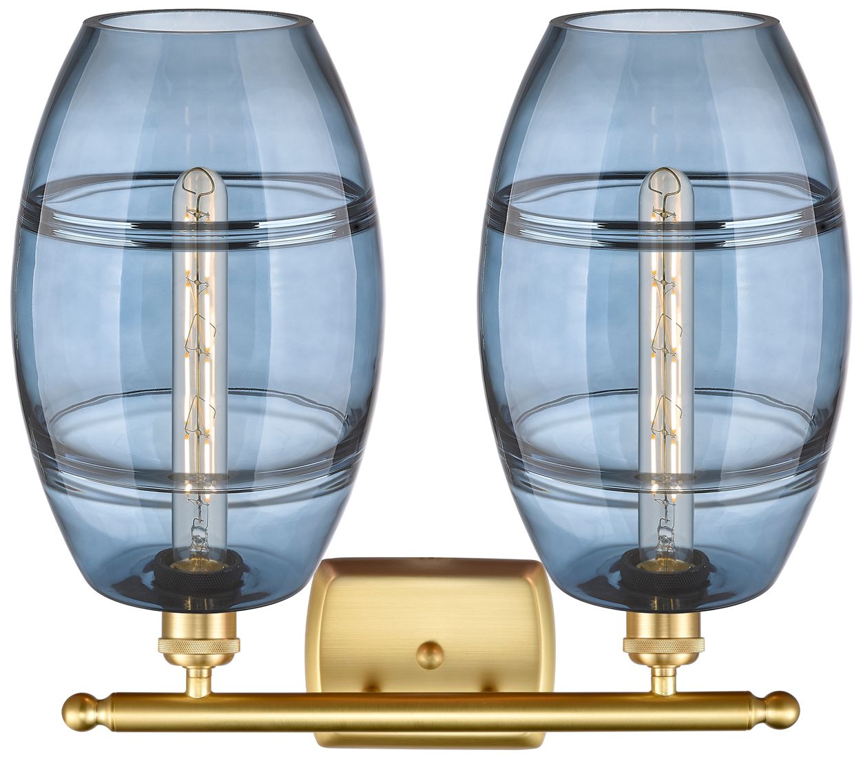 Image 2 Ballston Vaz 18" Wide 2 Light Satin Gold Bath Light w/ Princess Blue S more views