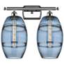 Ballston Vaz 18"W 2 Light Polished Chrome Bath Light w/ Princess Blue
