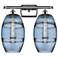 Ballston Vaz 18"W 2 Light Polished Chrome Bath Light w/ Princess Blue