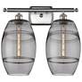 Ballston Vaz 18"W 2 Light Satin Nickel Bath Light w/ Light Smoke Shade