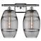 Ballston Vaz 18"W 2 Light Satin Nickel Bath Light w/ Light Smoke Shade