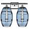 Ballston Vaz 18"W 2 Light Satin Nickel Bath Light w/ Princess Blue Sha
