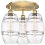Ballston Vaz 19.75" Wide 3-Light Brushed Brass Flush Mount With Clear