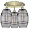Ballston Vaz 19.75"W 3-Light Antique Brass Flush Mount w/ Light Smoke
