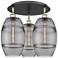 Ballston Vaz 19.75"W 3-Light Black Brass Flush Mount w/ Light Smoke Sh
