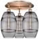 Ballston Vaz 19.75"W 3-Light Copper Flush Mount w/ Light Smoke Shade
