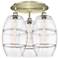 Ballston Vaz 21.75" Wide 3-Light Antique Brass Flush Mount With Clear
