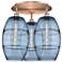 Ballston Vaz 21.75" Wide 3-Light Antique Copper Flush Mount w/ Clear S