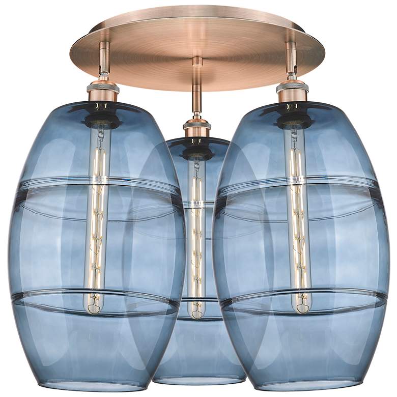 Image 1 Ballston Vaz 21 3/4"W Antique Copper 3-Light Ceiling Light