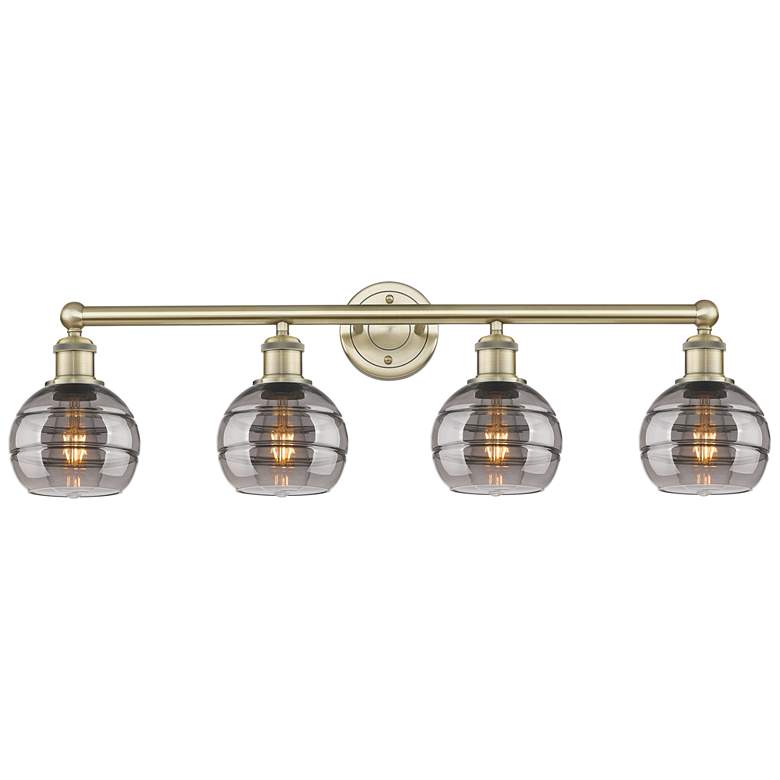 Image 1 Ballston Vaz 23.88"W 5-Light Black Brass Stem Chandelier w/ Blue Shade