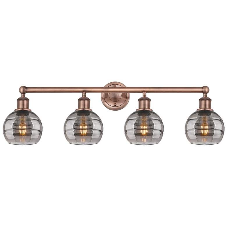 Image 1 Ballston Vaz 23.88"W 5-Light Black Stem Chandelier w/ Smoke Shade