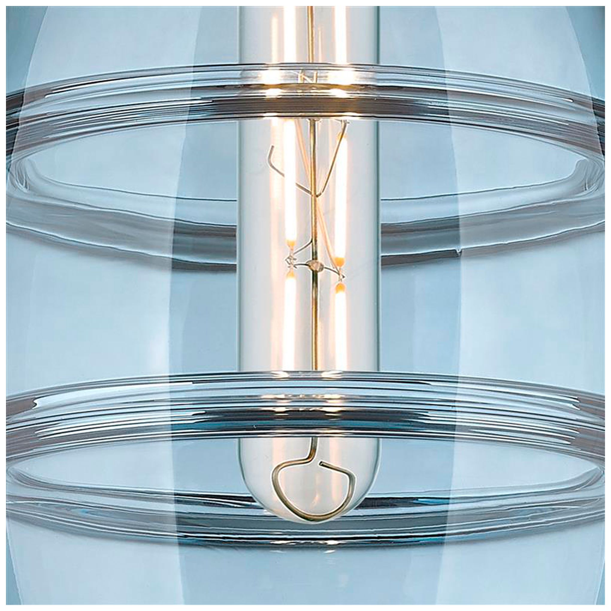 Image 4 Ballston Vaz 23.88"W 5-Light Chrome Stem Chandelier w/ Blue Shade more views