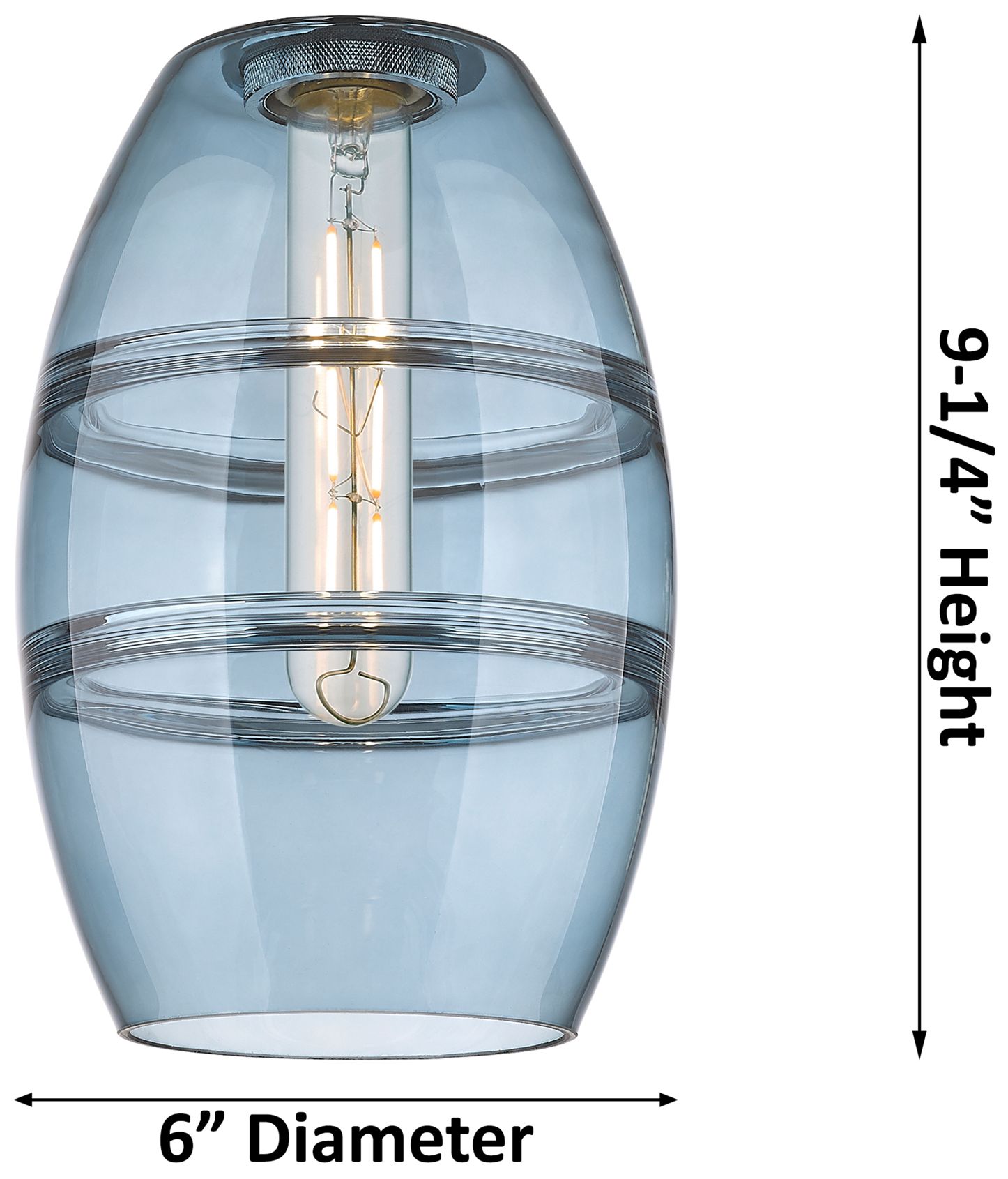 Image 5 Ballston Vaz 23.88"W 5-Light Chrome Stem Chandelier w/ Blue Shade more views