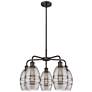 Ballston Vaz 23.88"W 5-Light Oiled Bronze Stem Chandelier w/ Smoke Sha