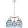 Ballston Vaz 23.88"W 5-Light Polished Nickel Stem Chandelier w/ Blue S