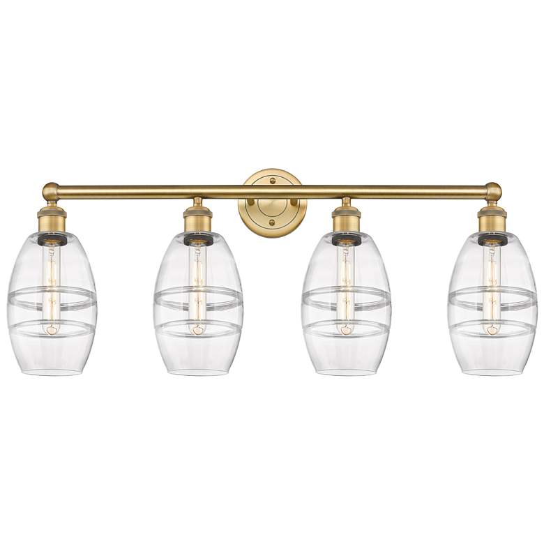 Image 1 Ballston Vaz 23.88"W 5-Light Satin Nickel Stem Chandelier w/ Clear Sha