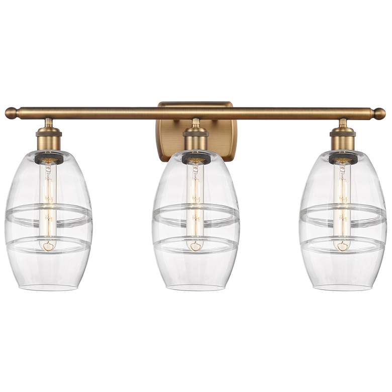 Image 1 Ballston Vaz 25.88" Wide 3 Light Brushed Brass Bath Light w/ 6" C