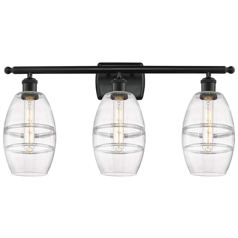 Image 1 Ballston Vaz 25.88" Wide 3 Light Matte Black Bath Light With 6" C