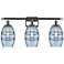 Ballston Vaz 25.88"W 3 Light Chrome Bath Light w/ 6" Princess Blu