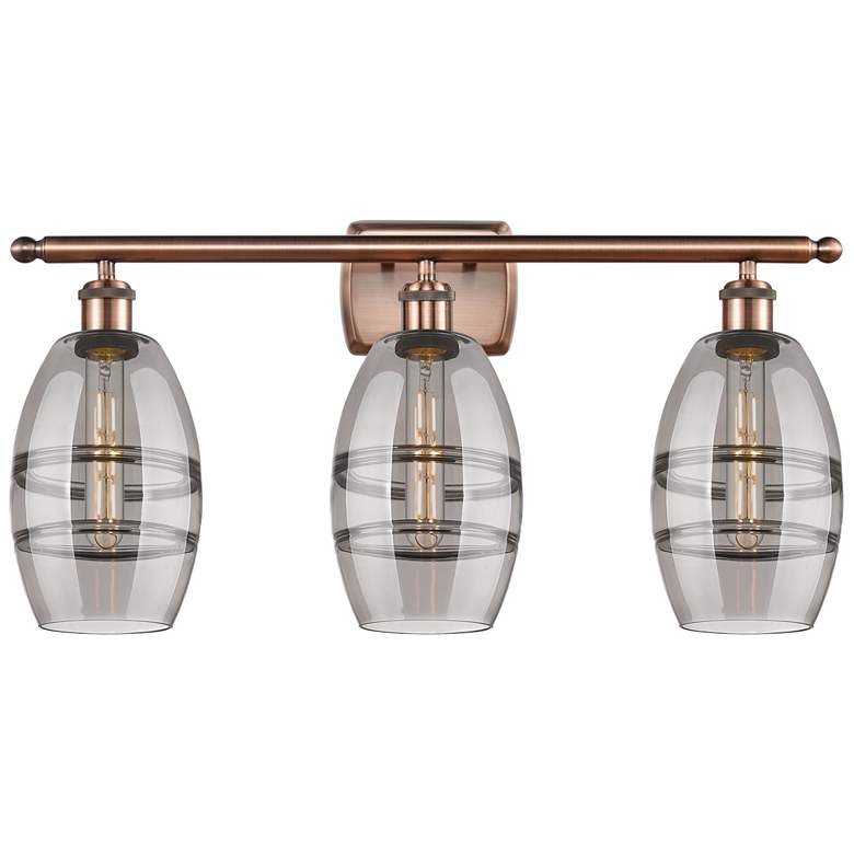Image 1 Ballston Vaz 25.88"W 3 Light Copper Bath Light w/ 6" Light Smoke